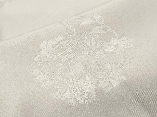 平和屋着物●長襦袢 無双仕立て 人物花丸地紋 薄梅鼠色 やまと金ラベル 正絹 逸品 未使用 CABB0201gh