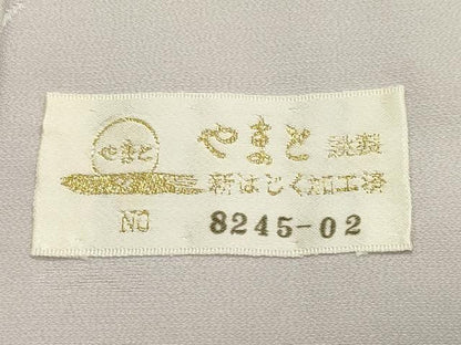平和屋着物●長襦袢 無双仕立て 人物花丸地紋 薄梅鼠色 やまと金ラベル 正絹 逸品 未使用 CABB0201gh