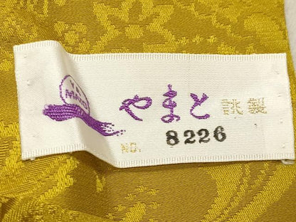平和屋着物●長襦袢 無双仕立て 更紗花唐草地紋 黄金色 やまと誂製 正絹 逸品 CABB0202gh
