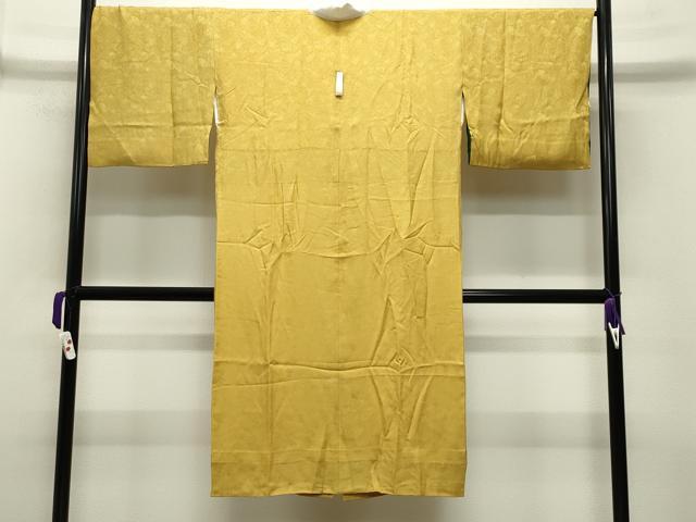 平和屋着物●長襦袢 袷 成り物地紋 支子色 正絹 逸品 CABB0205gh