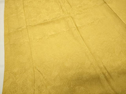 平和屋着物●長襦袢 袷 成り物地紋 支子色 正絹 逸品 CABB0205gh