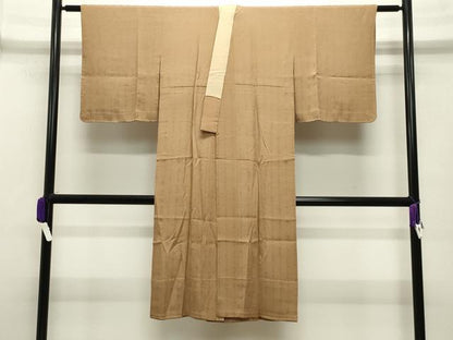 平和屋着物●長襦袢 無双仕立て 文字地紋 江戸茶色 正絹 逸品 CABB0206gh