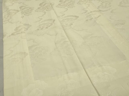平和屋着物●長襦袢 袷 雲重ね花地紋 女郎花色 正絹 逸品 CABB0208gh