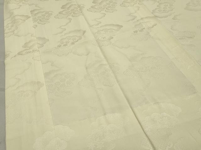 平和屋着物●長襦袢 袷 雲重ね花地紋 女郎花色 正絹 逸品 CABB0208gh