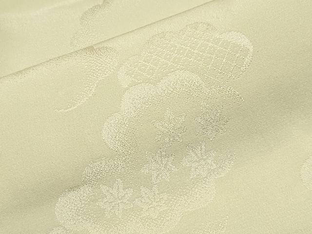 平和屋着物●長襦袢 袷 雲重ね花地紋 女郎花色 正絹 逸品 CABB0208gh