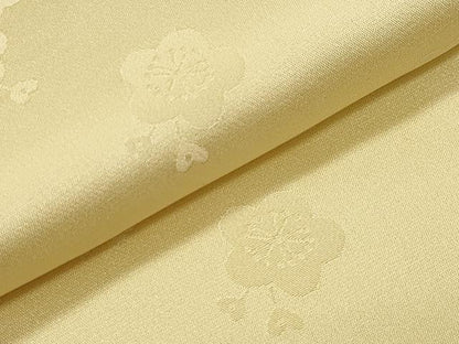 平和屋着物●長襦袢 袷 舞梅地紋 淡黄色 正絹 逸品 CABB0212gh