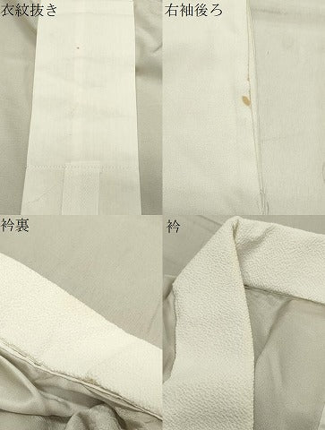 平和屋着物●長襦袢 無双仕立て 花丸地紋 絹鼠色 正絹 逸品 CABB0213gh
