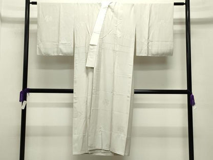 平和屋着物●長襦袢 無双仕立て 花丸地紋 絹鼠色 正絹 逸品 CABB0213gh