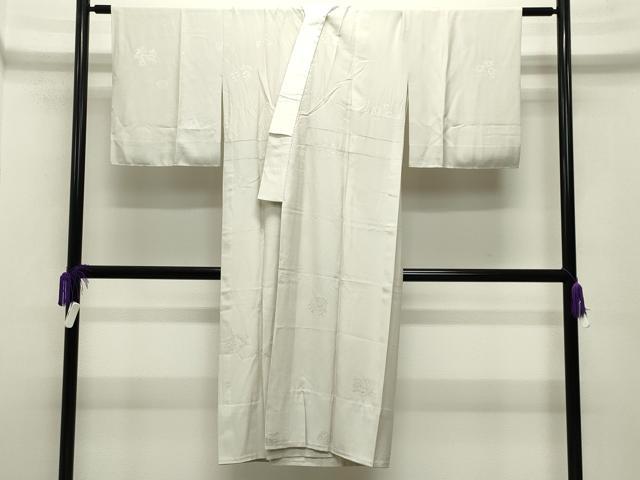 平和屋着物●長襦袢 無双仕立て 花丸地紋 絹鼠色 正絹 逸品 CABB0213gh
