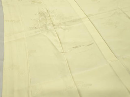 平和屋着物●長襦袢 無双仕立て 刺繍 風景松竹梅文 女郎花色 金糸 正絹 逸品 CABB0214gh