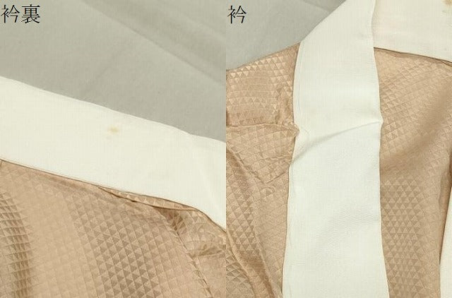 平和屋着物●中国三大刺繍 スワトウ刺繍 総刺繍 長襦袢 無双仕立て 鏡裏鳳凰文 薄香色 正絹 逸品 CABB0215gh
