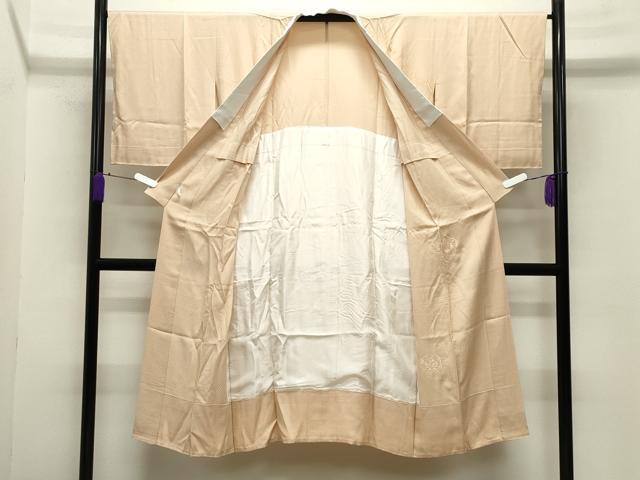 平和屋着物●中国三大刺繍 スワトウ刺繍 総刺繍 長襦袢 無双仕立て 鏡裏鳳凰文 薄香色 正絹 逸品 CABB0215gh