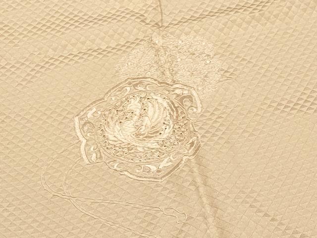 平和屋着物●中国三大刺繍 スワトウ刺繍 総刺繍 長襦袢 無双仕立て 鏡裏鳳凰文 薄香色 正絹 逸品 CABB0215gh
