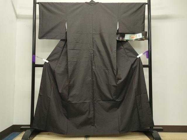 平和屋着物●本場大島紬 縞 三越扱い 川畑絹織物謹製 証紙付き 正絹 逸品 CABB0216gh