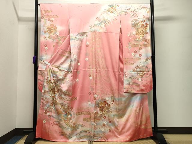 平和屋着物●大正の浮世絵師 竹久夢二 夢二ロマン 振袖 伊勢物語 鴨川小唄 暈し染め 金銀彩 正絹 逸品 CABB0217gh