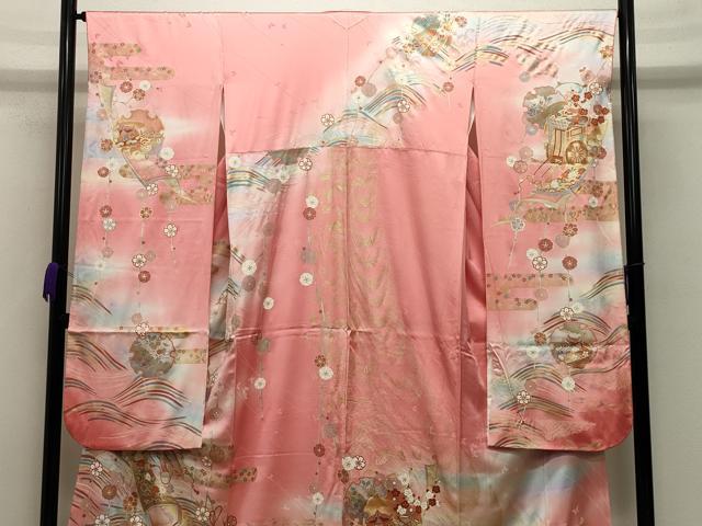 平和屋着物●大正の浮世絵師 竹久夢二 夢二ロマン 振袖 伊勢物語 鴨川小唄 暈し染め 金銀彩 正絹 逸品 CABB0217gh