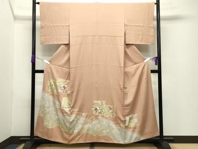 平和屋着物●京の名門 じゅらく謹製 帝王紫 色留袖 駒刺繍 色紙重ね花文 暈し染め 金彩 正絹 逸品 CABB0219gh