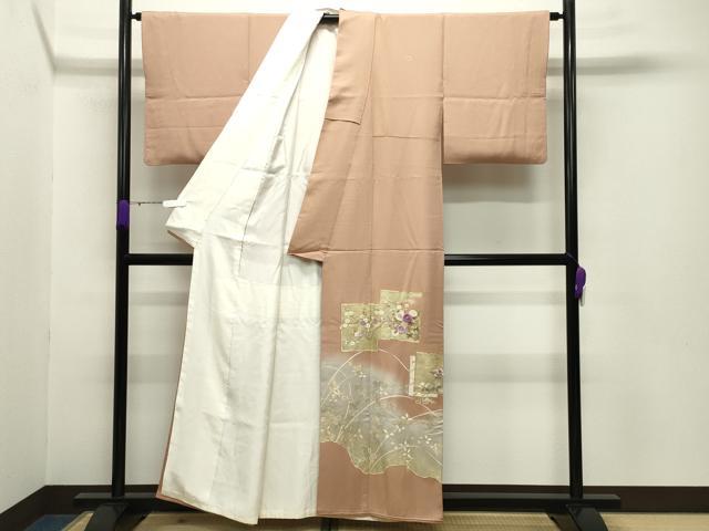 平和屋着物●京の名門 じゅらく謹製 帝王紫 色留袖 駒刺繍 色紙重ね花文 暈し染め 金彩 正絹 逸品 CABB0219gh