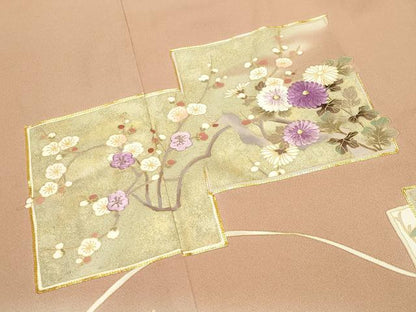 平和屋着物●京の名門 じゅらく謹製 帝王紫 色留袖 駒刺繍 色紙重ね花文 暈し染め 金彩 正絹 逸品 CABB0219gh