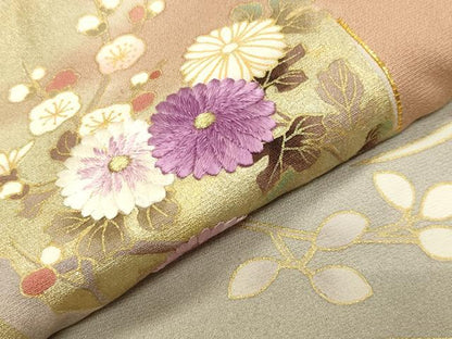 平和屋着物●京の名門 じゅらく謹製 帝王紫 色留袖 駒刺繍 色紙重ね花文 暈し染め 金彩 正絹 逸品 CABB0219gh