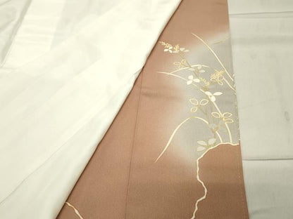 平和屋着物●京の名門 じゅらく謹製 帝王紫 色留袖 駒刺繍 色紙重ね花文 暈し染め 金彩 正絹 逸品 CABB0219gh