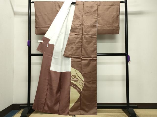 平和屋着物●訪問着 紬地 吉祥文 正絹 逸品 CABB0220gh