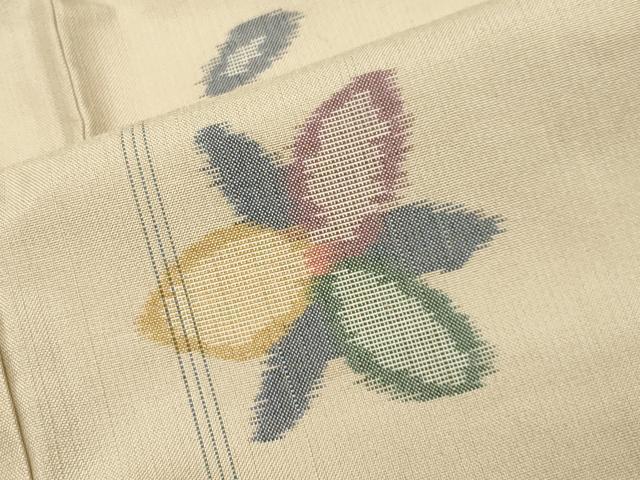 平和屋着物●上質な紬 舞花文  正絹 逸品 未使用 CABB0222gh