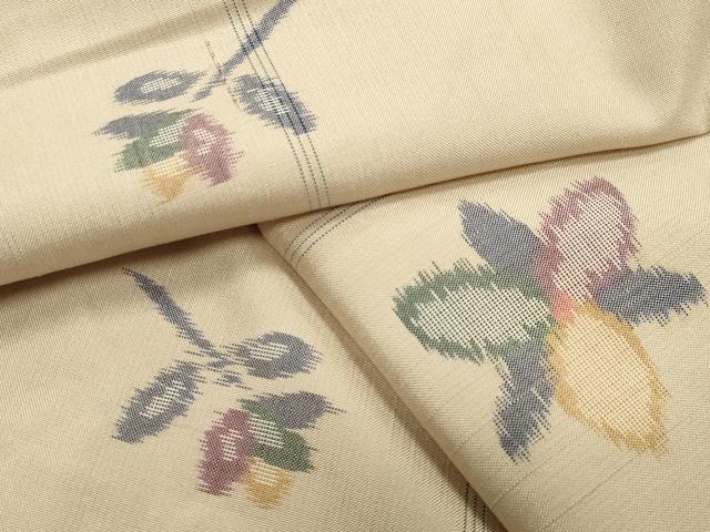 平和屋着物●上質な紬 舞花文  正絹 逸品 未使用 CABB0222gh