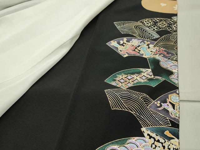 平和屋着物●豪華黒留袖 宝船 金銀彩 正絹 逸品 未使用 CABB0225gh