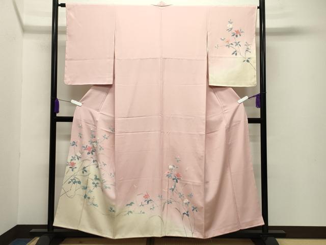 平和屋着物●訪問着 友禅 枝花文 暈し染め 正絹 逸品 未使用 CABB0233gh