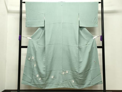 平和屋着物●松尾光琳 色留袖 花うさぎ 銀彩 鬼しぼ縮緬 正絹 逸品 CABB0239gh