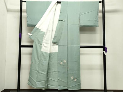 平和屋着物●松尾光琳 色留袖 花うさぎ 銀彩 鬼しぼ縮緬 正絹 逸品 CABB0239gh