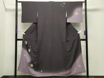 平和屋着物●人形作家・ホリヒロシ 訪問着 駒刺繍 雪月花 暈し染め 金彩 鬼しぼ縮緬 正絹 逸品 未使用 CABB0240gh
