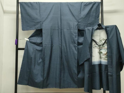 平和屋着物●男性 本場大島紬 アンサンブル 100亀甲 総詰め 正絹 逸品 未使用 CABB0247gh