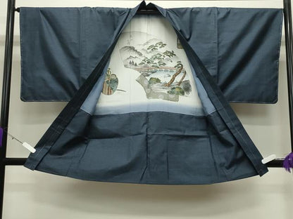 平和屋着物●男性 本場大島紬 アンサンブル 100亀甲 総詰め 正絹 逸品 未使用 CABB0247gh