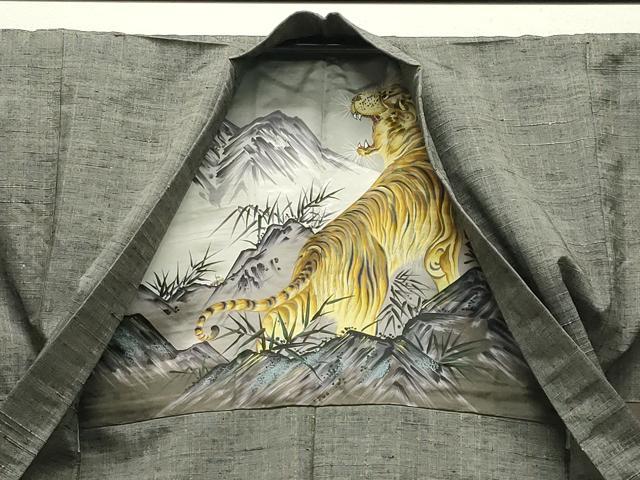 平和屋着物●男性 紬 アンサンブル 霞文 正絹 逸品 CABB0248gh