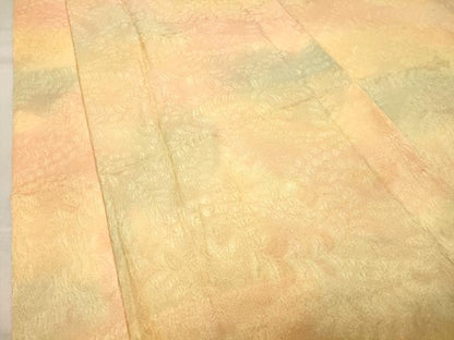 平和屋着物●半襦袢 無双仕立て 辻が花地紋 絞り 暈し染め 半衿刺繍 正絹 逸品 未使用 CABB0257gh