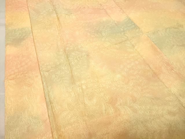 平和屋着物●半襦袢 無双仕立て 辻が花地紋 絞り 暈し染め 半衿刺繍 正絹 逸品 未使用 CABB0257gh