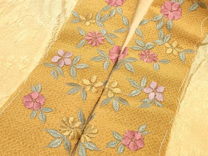 平和屋着物●半襦袢 無双仕立て 辻が花地紋 絞り 暈し染め 半衿刺繍 正絹 逸品 未使用 CABB0257gh