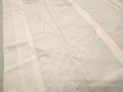 平和屋着物●振袖用長襦袢 無双仕立て 雲取り花地紋 暈し染め 正絹 逸品 CABB0259gh