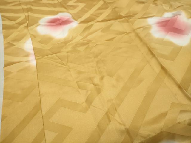 平和屋着物●振袖用長襦袢 無双仕立て 舞梅文 蛍暈し 半衿刺繍 正絹 逸品 CABB0264gh