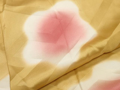 平和屋着物●振袖用長襦袢 無双仕立て 舞梅文 蛍暈し 半衿刺繍 正絹 逸品 CABB0264gh