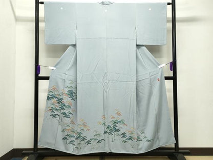 平和屋着物●十日町 加賀草木友禅の第一人者 田村哲彦 色留袖 枝松文 正絹 逸品 CABB0266gh
