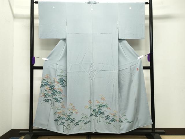 平和屋着物●十日町 加賀草木友禅の第一人者 田村哲彦 色留袖 枝松文 正絹 逸品 CABB0266gh