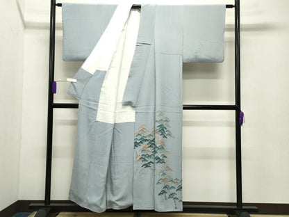 平和屋着物●十日町 加賀草木友禅の第一人者 田村哲彦 色留袖 枝松文 正絹 逸品 CABB0266gh