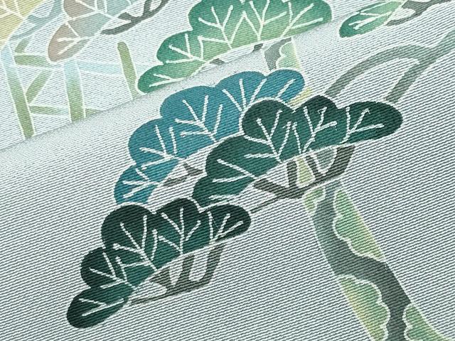 平和屋着物●十日町 加賀草木友禅の第一人者 田村哲彦 色留袖 枝松文 正絹 逸品 CABB0266gh