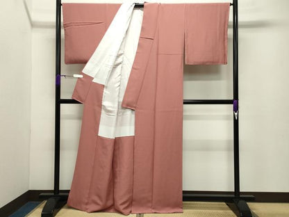 平和屋着物●上質な色無地 薄紅色 正絹 逸品 未使用 CABB0268gh