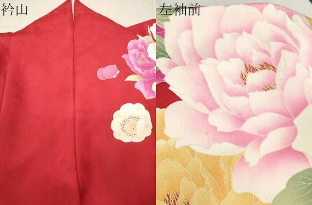 平和屋着物●豪華振袖 LENA FUJII 藤井リナ 刺繍 舞蝶梅文 暈し染め 金彩 正絹 逸品 CABB0273gh