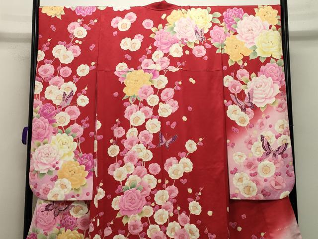 平和屋着物●豪華振袖 LENA FUJII 藤井リナ 刺繍 舞蝶梅文 暈し染め 金彩 正絹 逸品 CABB0273gh