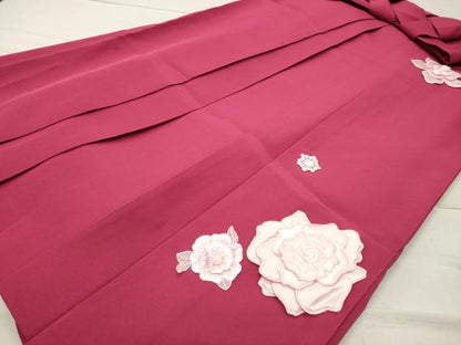 平和屋着物●女性 行灯袴 総刺繍 舞花文 韓紅色 洗える着物 CABB0287gh